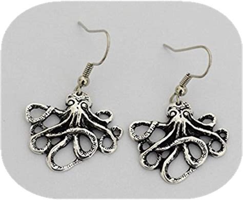 Octopus Earrings Squid Earrings Nautical Earrings Dangle Earrings