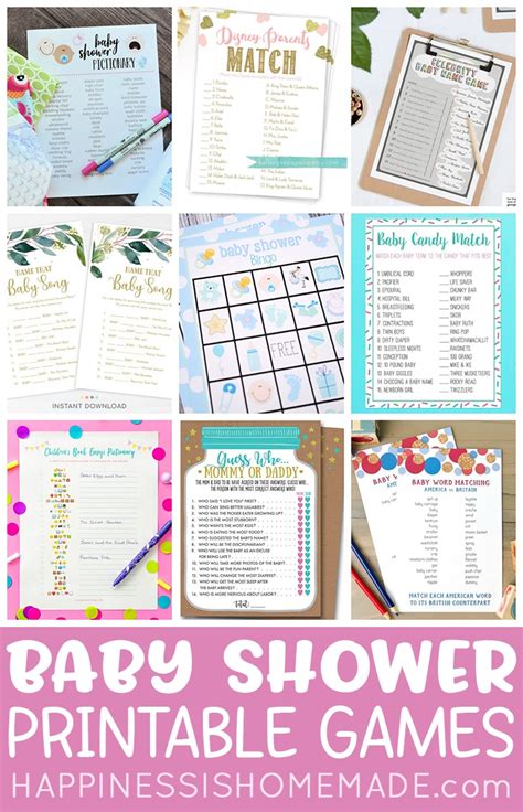 You can either print out the schedule and all the games ahead and mail it to your guests, or you can send everyone. 18 Printable Baby Shower Games - Happiness is Homemade