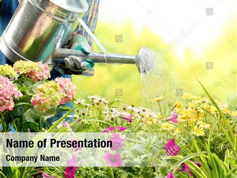 Nature Flowers In The Garden For And Powerpoint Template Nature
