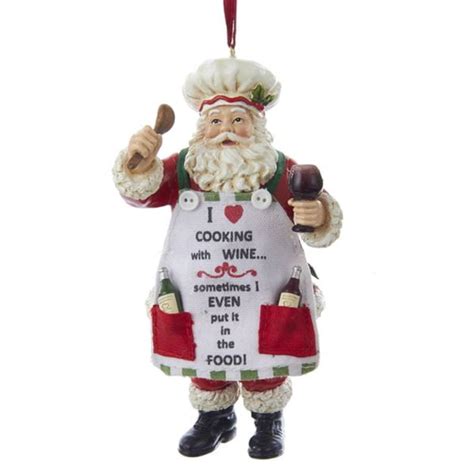 Club Pack Of 12 Chef Santa Claus With Cooking Accessories Christmas