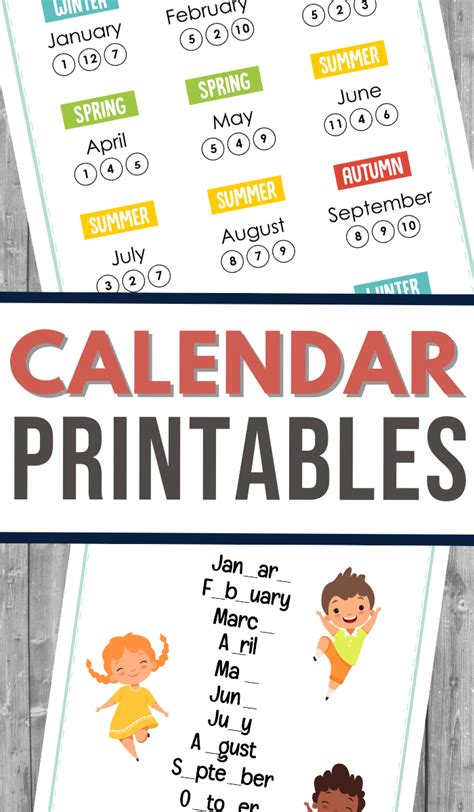 Calendar Activities For Kids Worksheets 3 Boys And A Dog