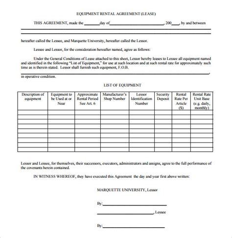 blank rental agreements     sample