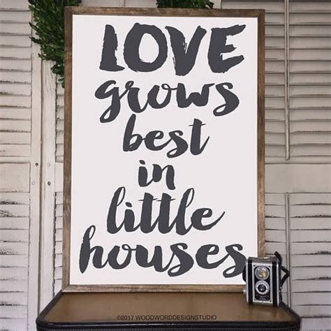 Love Grows Best In Little Houses Wall Art Room Decor House Wall