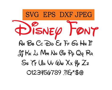 Walt Disney Font Svg Eps Dxf  Files Digital Letters Svg Files For Cricut Files For