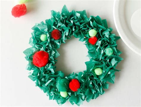 Tissue Paper Christmas Wreath Craft Fun365