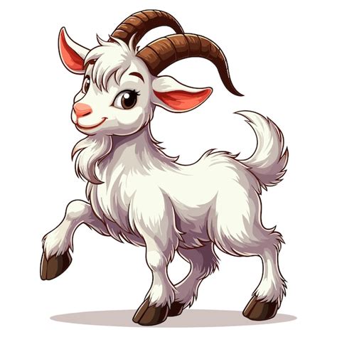 Premium Vector Cute Goat Vector Cartoon Illustration