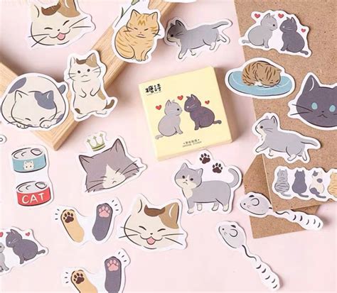 45 Stück Katzen Sticker Pack Kitty Sticker Kawaii Stickers Etsy