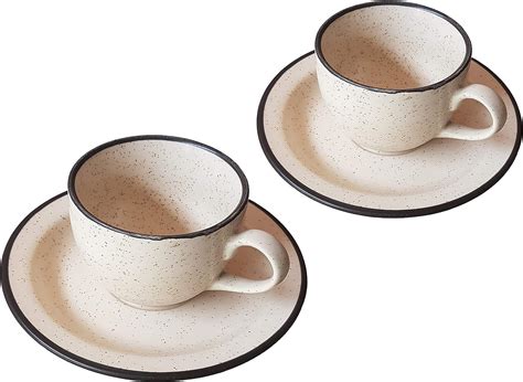 Amazon Com Pure Source India Ceramic Cup And Saucer 150ml Set Of 6