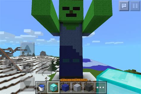 Minecraft Zombie Statue Built In Pocket Edition Willis Tower