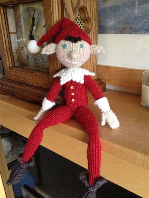 This Is My Elf On The Shelf He Is Knitted From An Alan Dart Pattern That Was Featured In