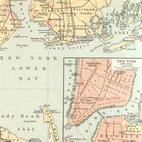 1897 New York And Its Surroundings Antique City Map Etsy