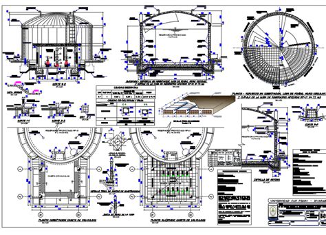 Reservoir Tank Detail 2d View Layout File In Autocad Format Cadbull