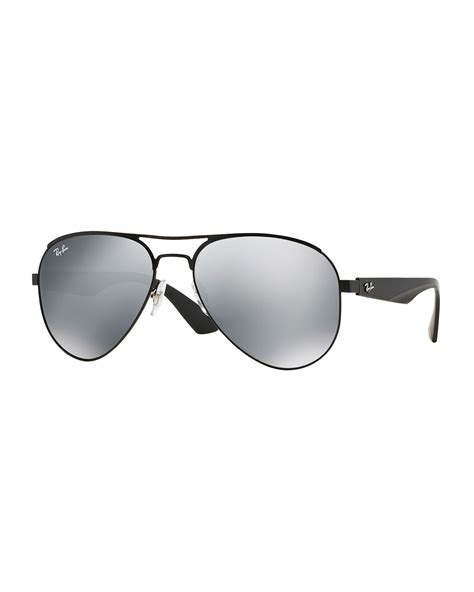 ray ban aviator sunglasses with mirrored lenses in silver metallic for men lyst