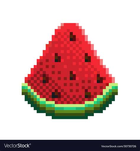 Pixel Watermelon Icon 32x32 Royalty Free Vector Image