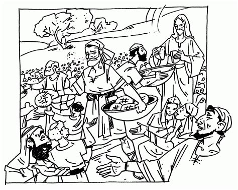 Coloring Picture Of Jesus Feeding The 5000 Coloring Home