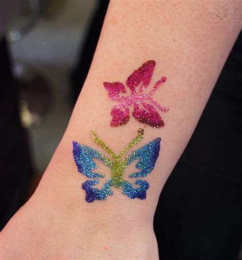 Color Butterflies Glitter Tattoo Glitter Tattoo Tattoo Designs Wrist