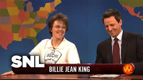 Weekend Update Billie Jean King On The Sochi Olympics Snl Youtube