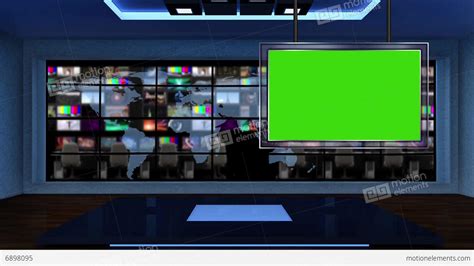 News Tv Studio Set 52 Virtual Green Screen Background Loop