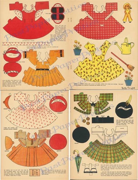 Vintage Antique Paper Dolls Diane And Daphne The Round About Etsy