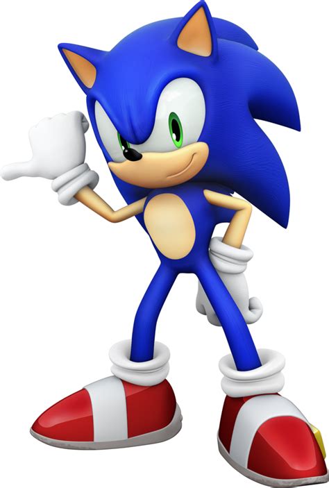 Sonic Pointing To His Right While Sonic The Hedgehog Fan Art