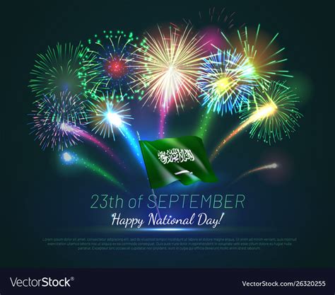 Happy National Day Kingdom Saudi Arabia Royalty Free Vector