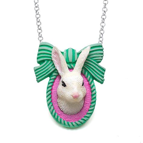 Easter Bunny Rabbit Necklace Bunny Rabbit Jewelry Bunny By Luxcups