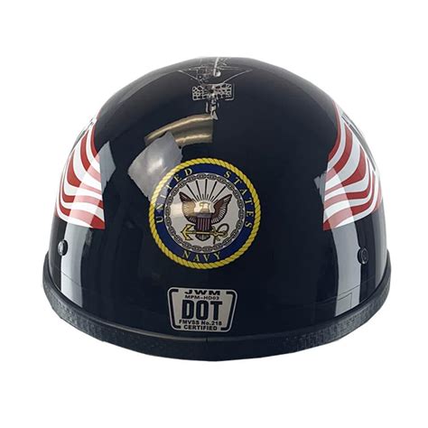 Outlaw T 70 Motorcycle Glossy Half Helmet With Us Navy Graphics