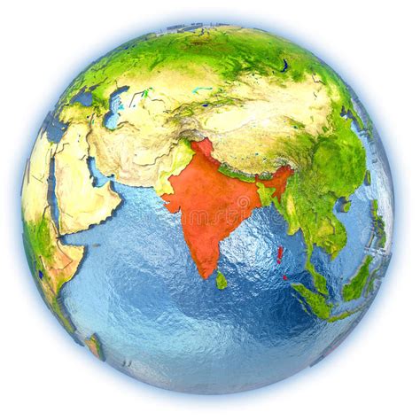 India Satellite Country And Globe Isolated Stock Illustration