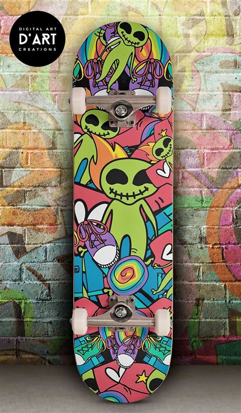 Pop Culture Collage Skateboard Deck Art Skate Art Graffiti