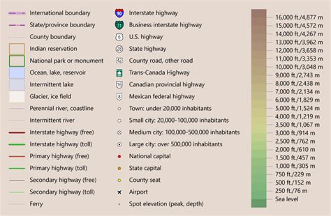 Us State Highway Map Legend World Sites Atlas