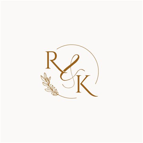 Rk Initial Wedding Monogram Logo 10256621 Vector Art At Vecteezy