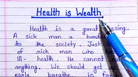 Health Is Wealth Paragraph Writing On Health Is Wealth 2022