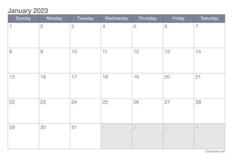 2023 Calendar Pdf Word Excel Yearly Printable Calendars In Microsoft