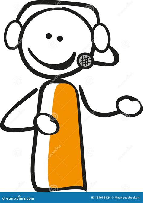 Stick Figure With Headset Stock Illustration Illustration Of Call