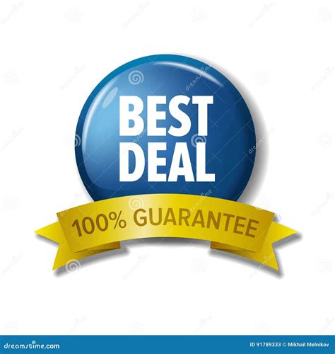 Light Blue Sign With Text Best Deal 100 Guarantee Stock Vector