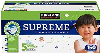 Kirkland Signature Supreme Diapers Size 5 Quantity 150 Set Of 3