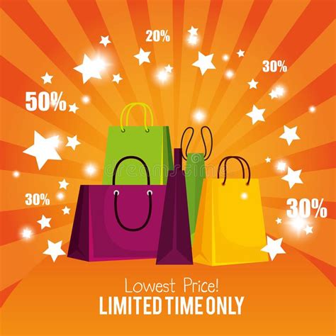 Store Sale Bags To Special Online Promotion Stock Vector Illustration