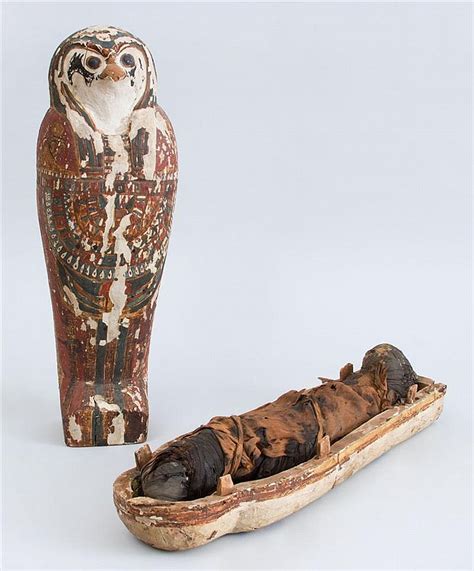 Sold Price Egyptian Carved And Painted Wood Falcon Mummy Case And