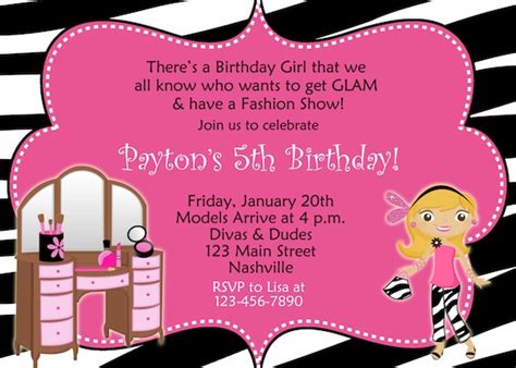 glamour party birthday invitation printable by thebutterflypress