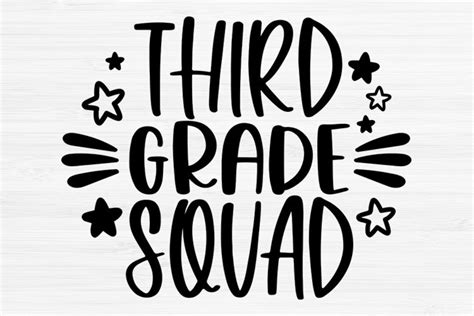 Third Grade Squad Svg Teacher Svg School Svg Back To School Svg