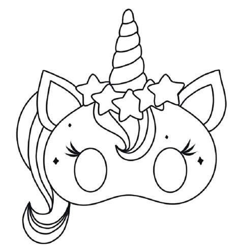 Dibujos De Máscara De Gato Unicornio Para Colorear Para Colorear