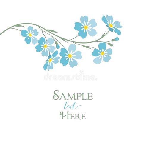 Vector Blue Forget Me Not Flowers Stock Vector Illustration Of Card