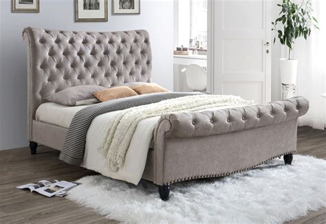 Shop for the perfect bed frame in malaysia here! Stunning, luxuriously upholstered super king size bed ...