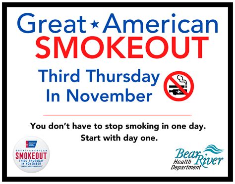 the great american smokeout bear river health department