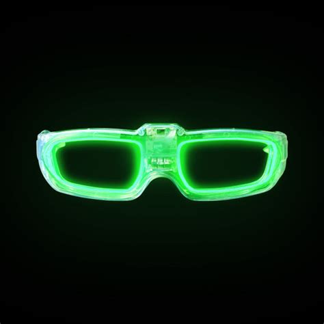 Sound Activated Led Party Glasses In Green Led Eyewear