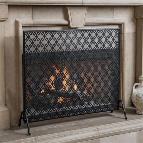 Best Selling Home Decor Ellias Single Panel Black Iron Fire Screen In