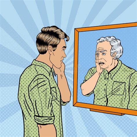 Looking Mirror Older Person Stock Illustrations 14 Looking Mirror