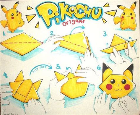 Easy Origami Pikachu Origami Easy Pokemon Birthday Pokemon Craft