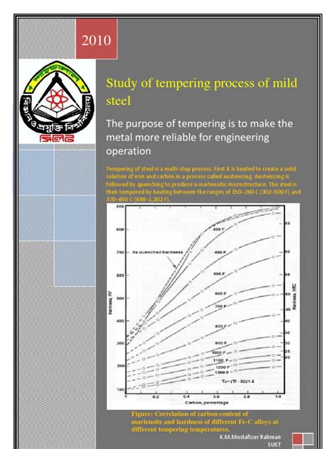 Study Of Tempering Process Of Mild Steel