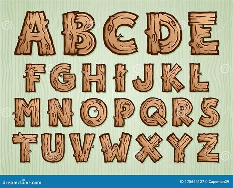 Wood Font Wooden Plank Font Letter A To Z To Letters Made Out Of Wooden Planks Royalty